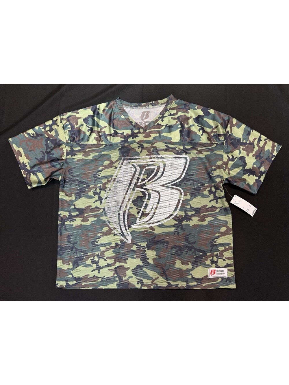 Ruff Ryders Mens Official DMX Collab Camo Mesh Football Jersey New Size Small